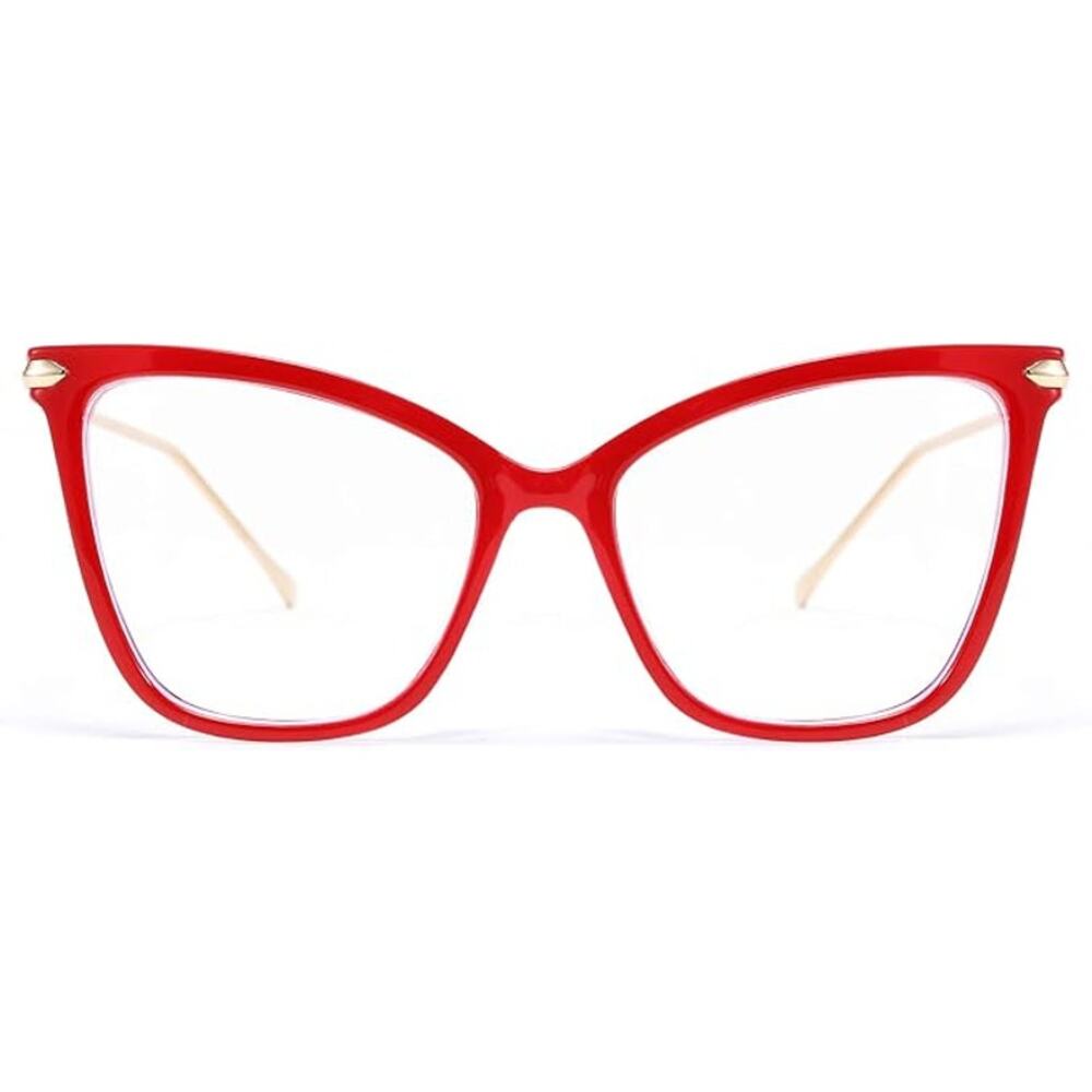 New Feisedy Womens Red Gold Blue Light Blocking Oversized Cat Eye Glasses